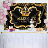 Schwarz Gold königlich Krone Geburtstag Hintergrund